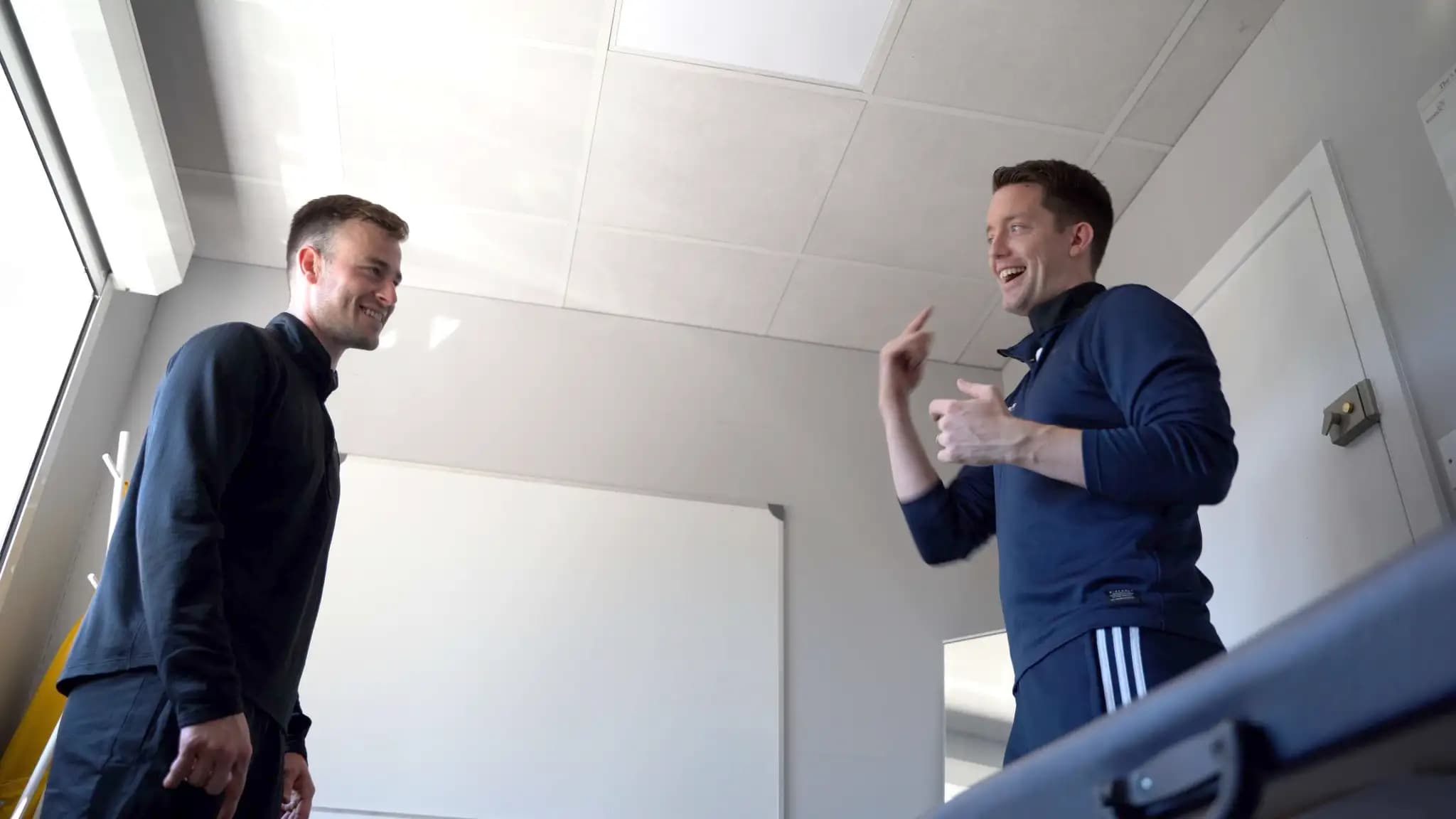 David in conversation with a client